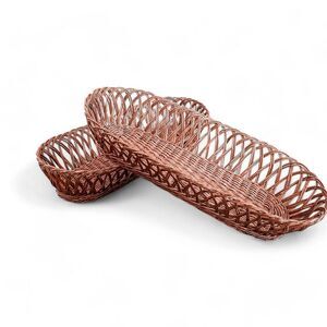 Oval Wicker Bread Basket Bundle of two